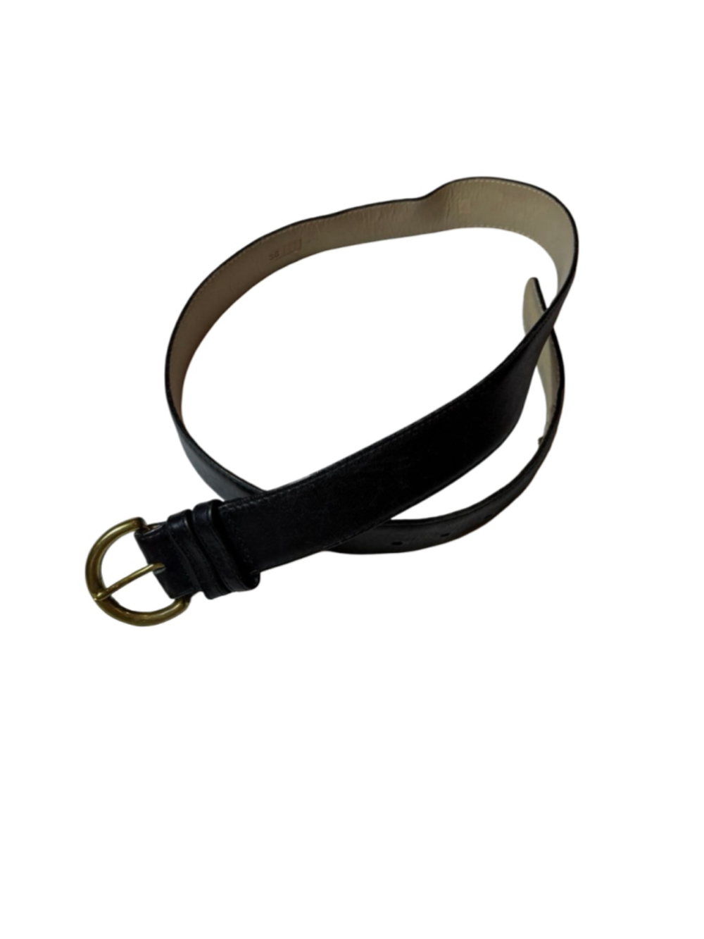 Vintage Coach USA Black Cowhide Leather Belt Size 36 Solid Brass Buckle